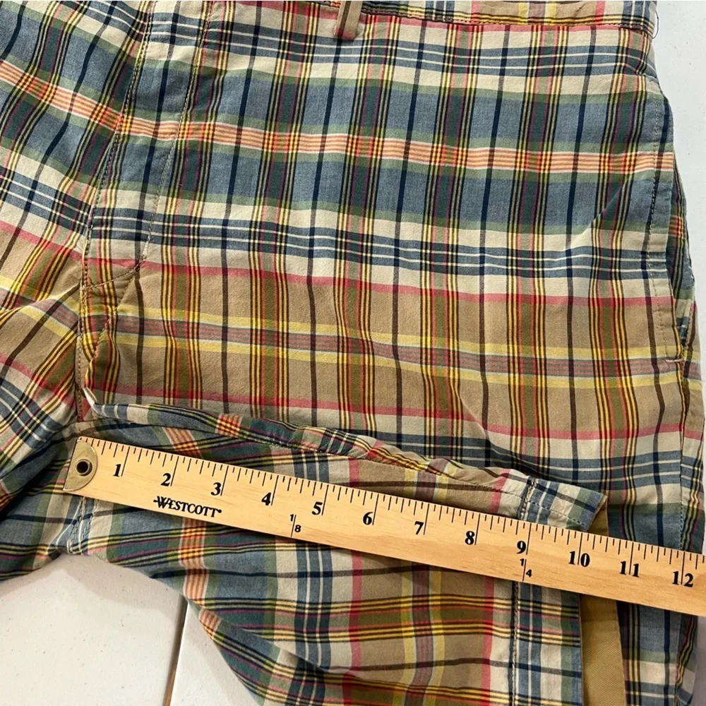 Polo by Ralph Lauren Rerversible Mens Shorts Khaki Tan Plaid Preppy 90s Sz 40
